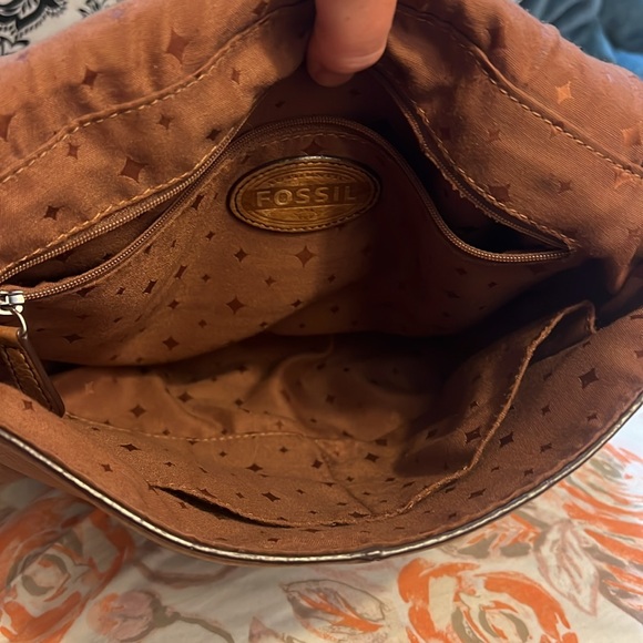 Women's Fossil Brown Leather Shoulder Bag/Cross Body Purse - Picture 9 of 12